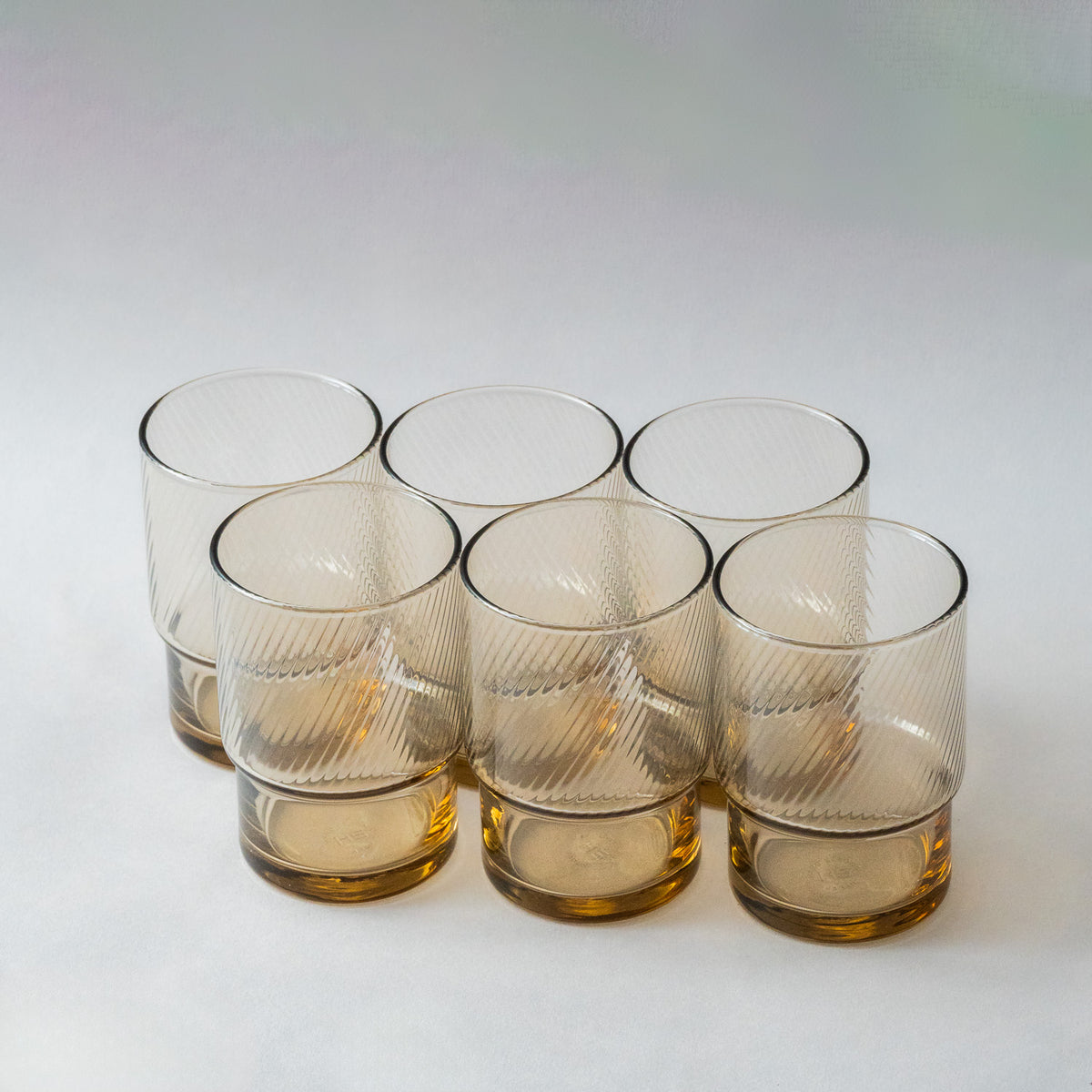 Toyo-Sasaki - HS Stackable Bronze Tinted Glass Tumbler (Set of 6)