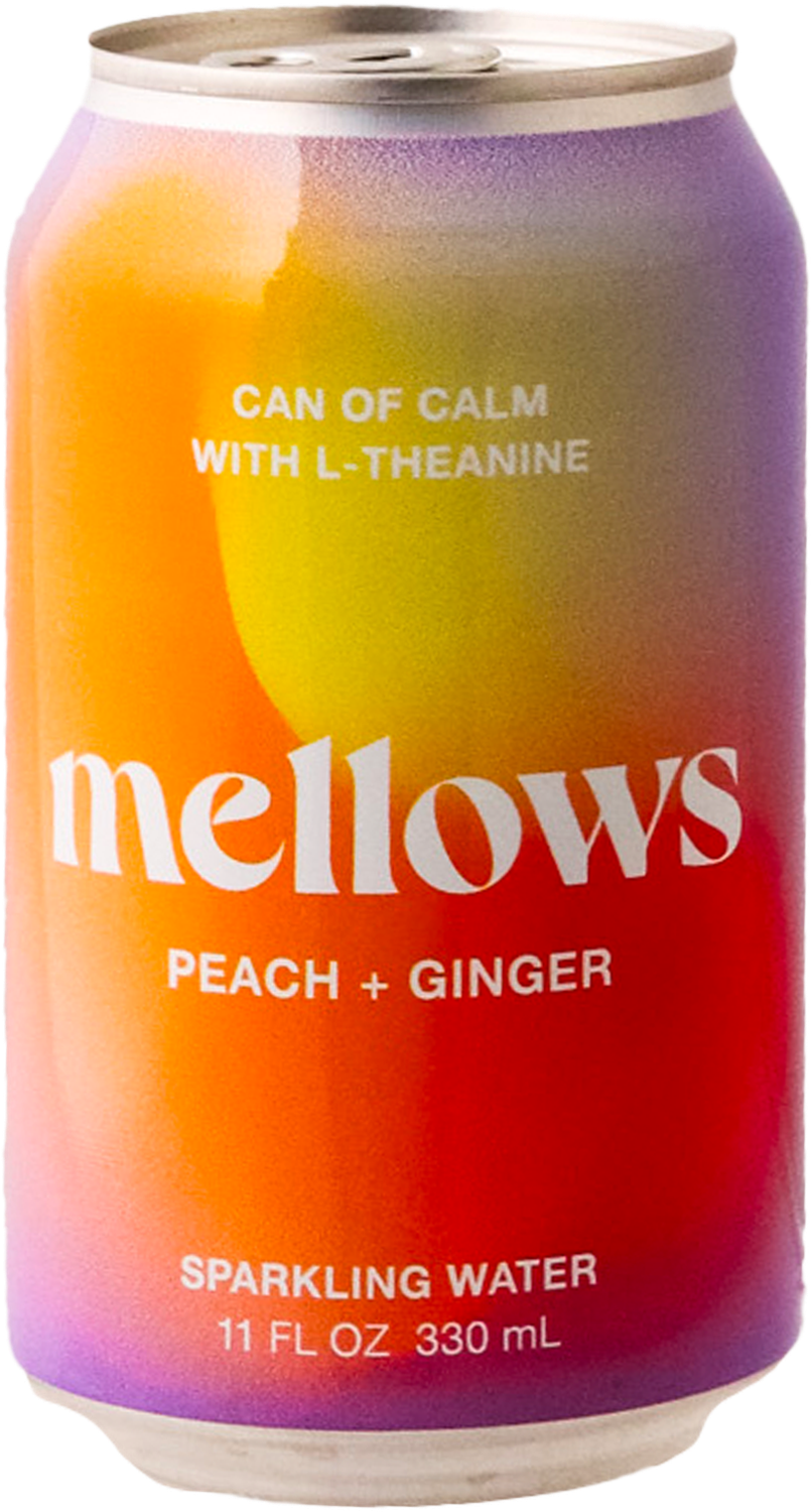 Mellows - Peach + Ginger with L-Theanine Sparkling Water 4PACK