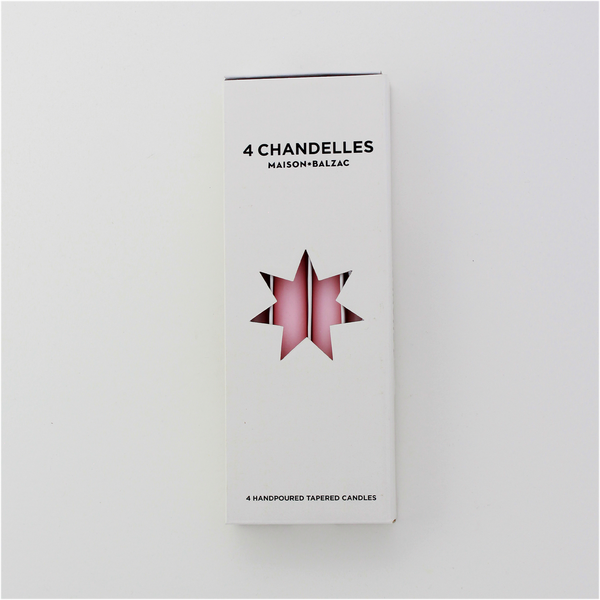 4 Chandelles Tapered Candles (Pink)