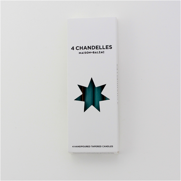 4 Chandelles Tapered Candles (Teal)