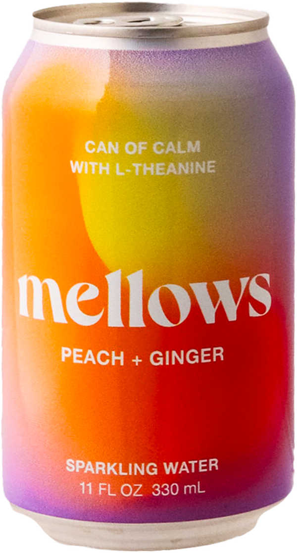 Mellows - Peach + Ginger with L-Theanine Sparkling Water 4PACK