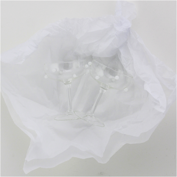 Pomponette Coupes Pair (Clear & Opaque White)