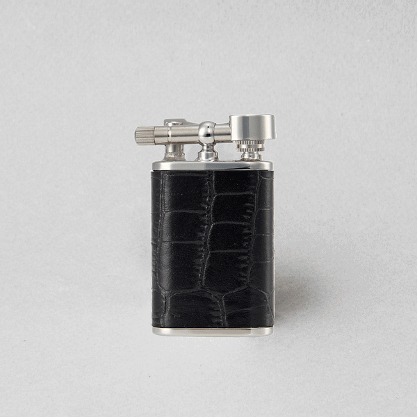 TSUBOTA PEARL - NB Long Croco Leather Black Petrol Lighter