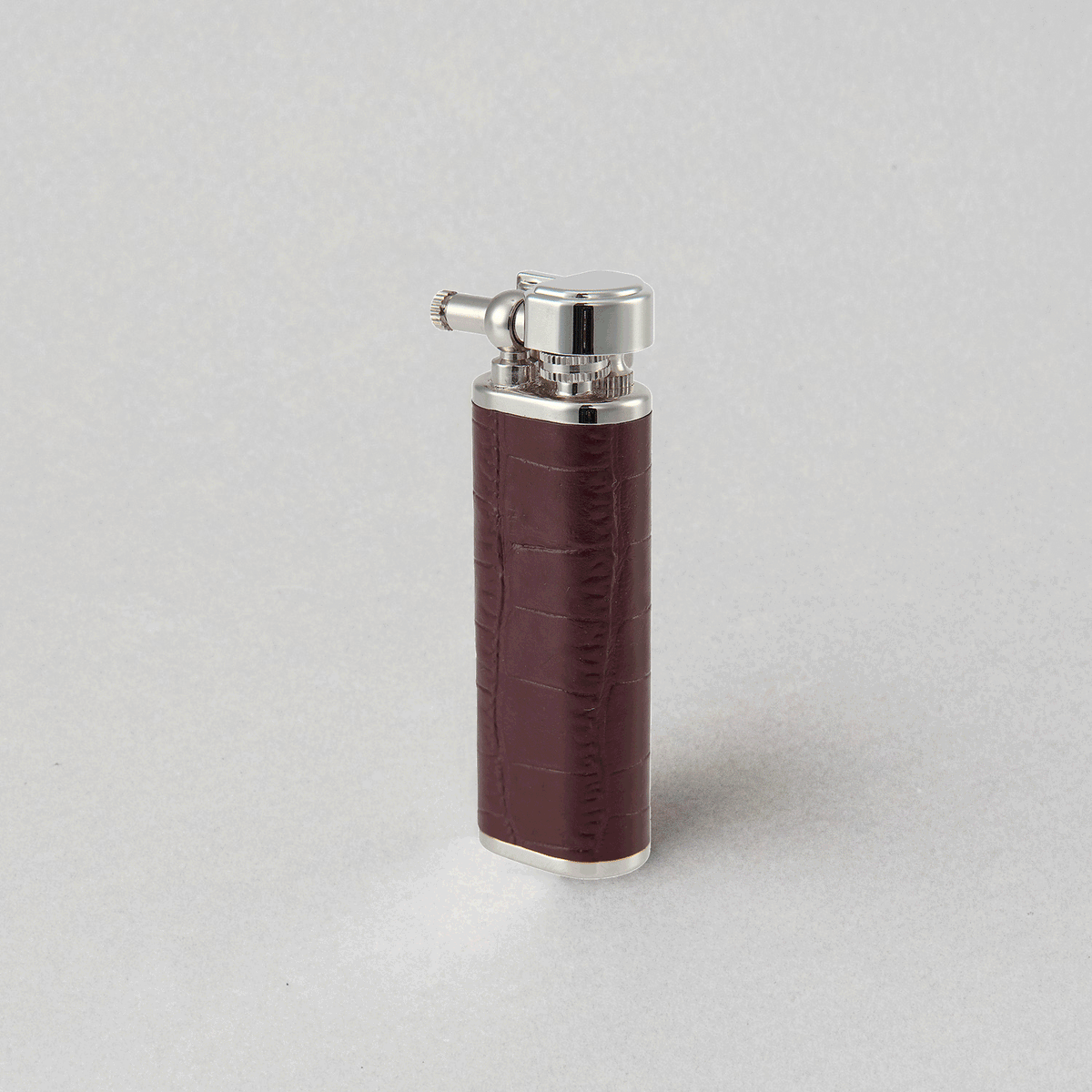 TSUBOTA PEARL - Quest Croco Leather Brown Petrol Lighter