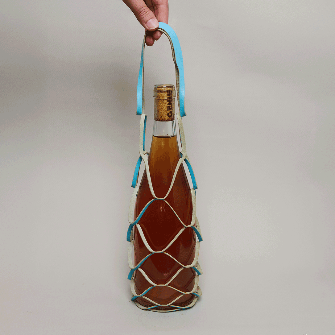 WINONA - Leather Bottle Bag (Sky Blue)