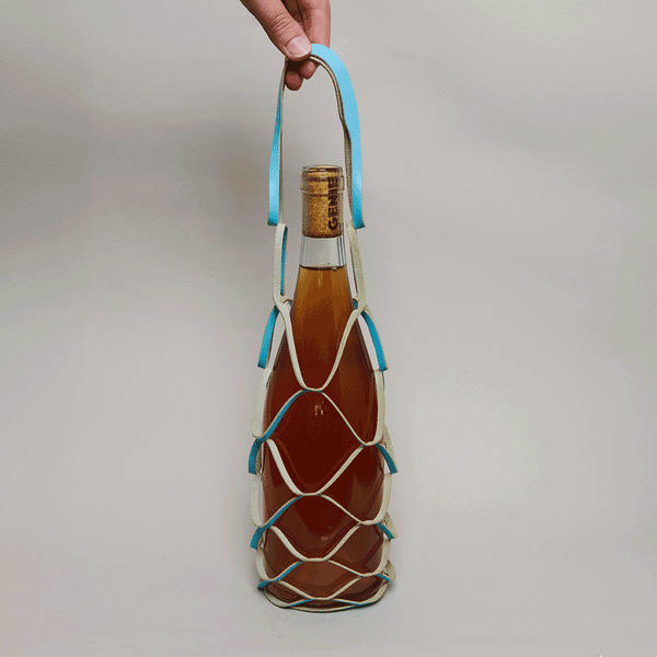 WINONA - Leather Bottle Bag (Sky Blue)