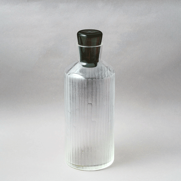 KAH - Hand Carved Glass Decanter Tall
