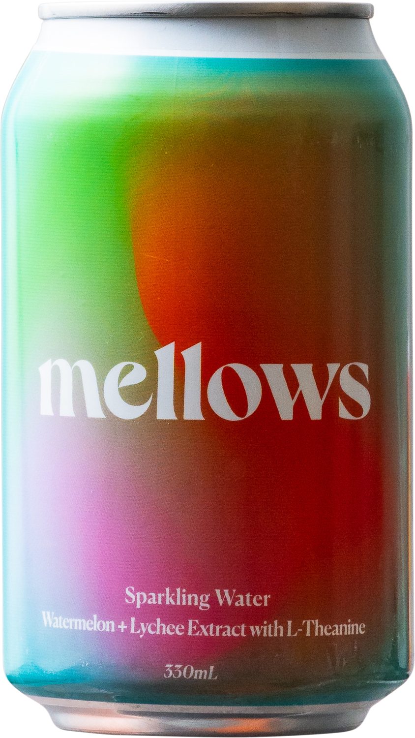 Mellows - Watermelon + Lychee Extract with L-Theanine Sparkling Water”