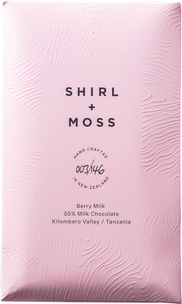 Shirl and Moss - Berry Milk 55% Milk Chocolate Bar